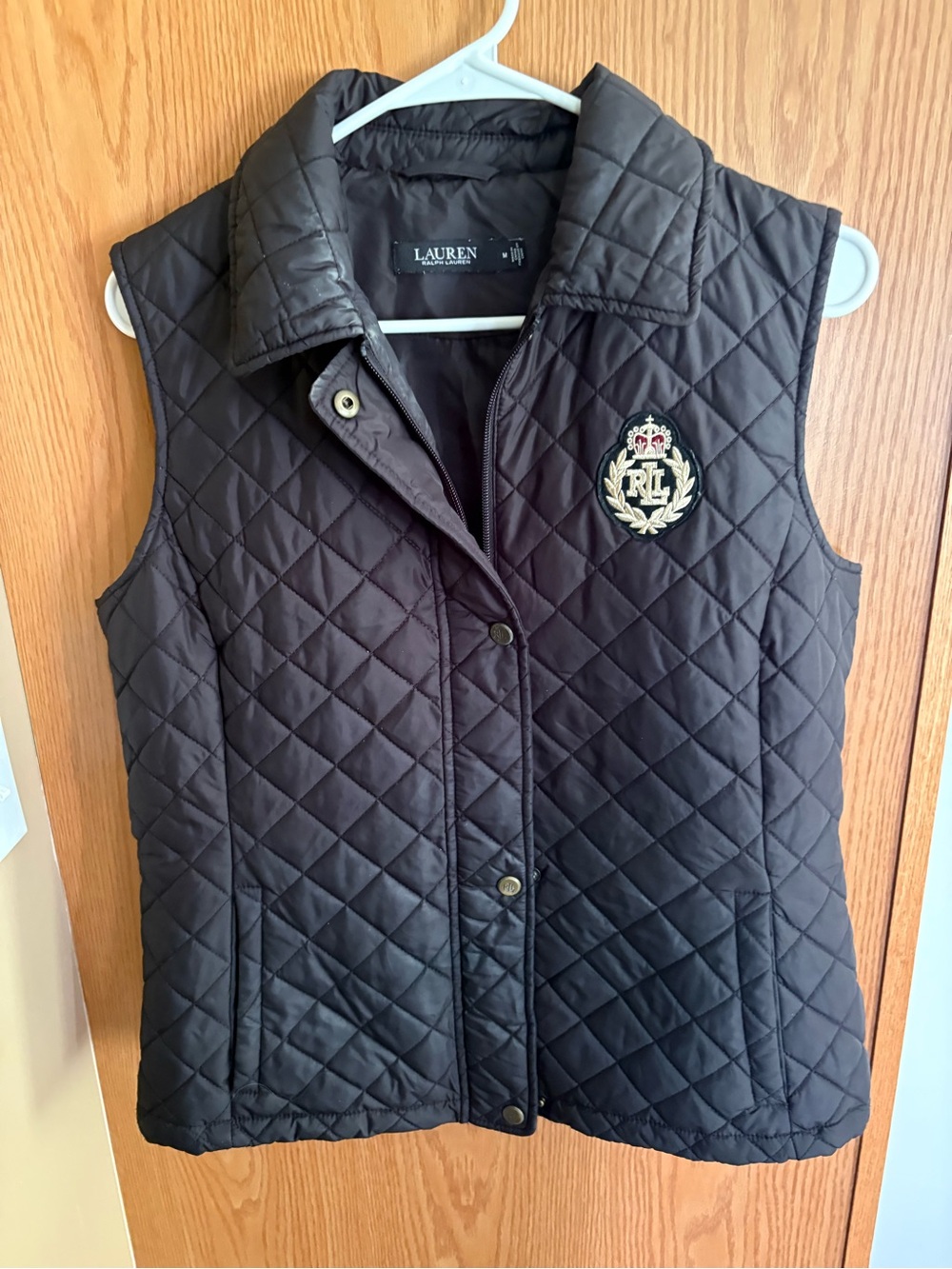 Ralph Lauren Quilted Black Crest Vest